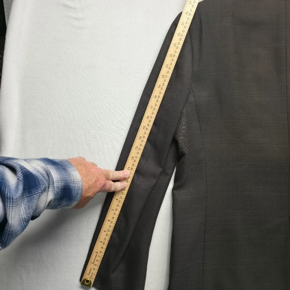 Perry Ellis Men's‎ Brown Plaid 2 Button Blazer Size 42 Regular